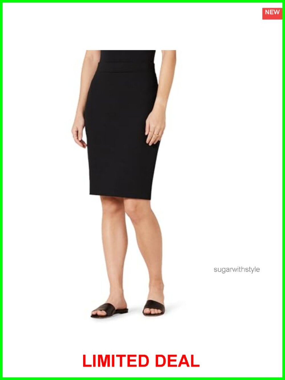 Women's Ponte Pull-On Fitted Pencil Skirt Business Casual Midi